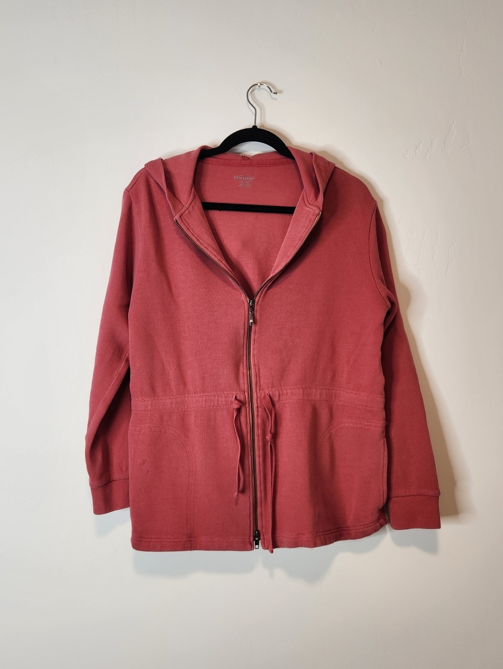 Pendleton 100% Cotton Tie Waist Hooded Sweater Double Zip Size XL - Picture 2 of 8